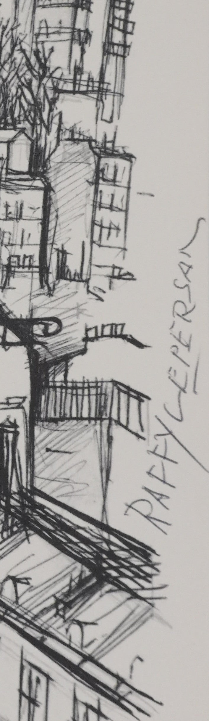 Jean Raffy LE PERSAN : Le village, Gravure signée