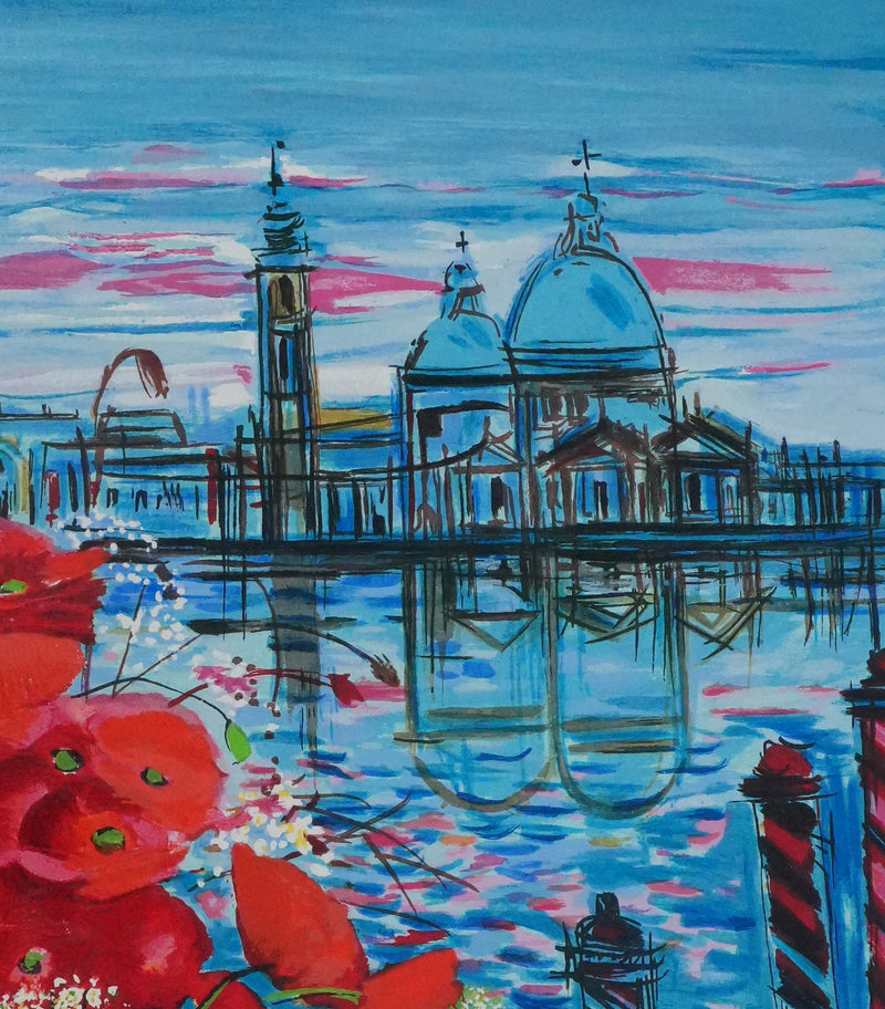 Michel Henry : Le vase aux coquelicots, Sérigraphie originale signée