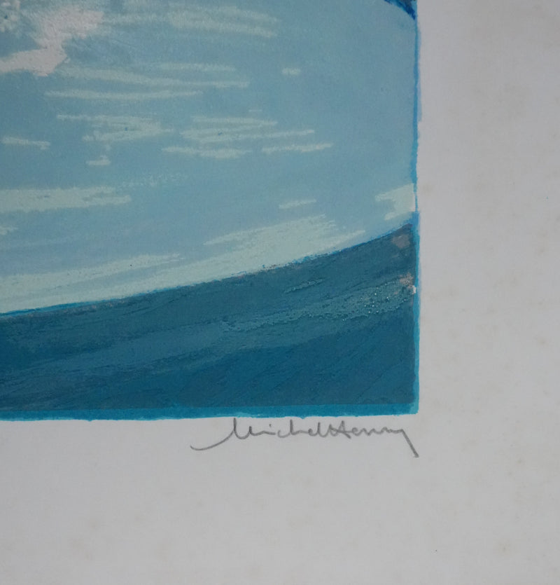 Michel Henry : Le vase aux coquelicots, Sérigraphie originale signée