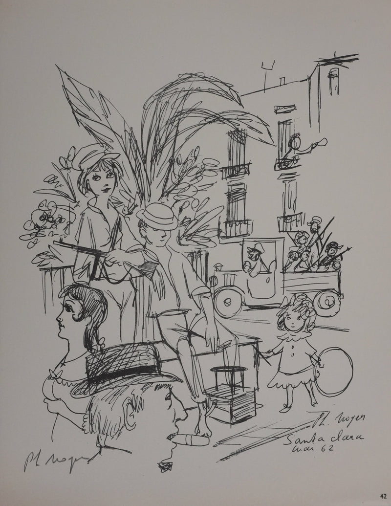 Philipe NOYER : Balade urbaine, Gravure signée
