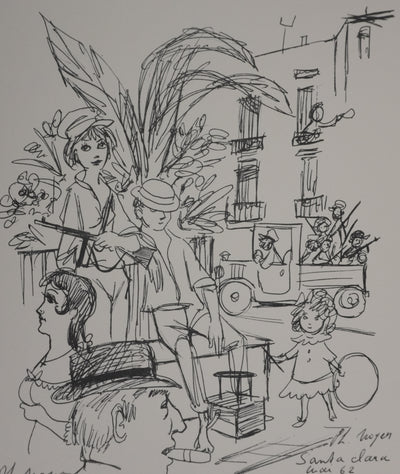 Philipe NOYER : Balade urbaine, Gravure signée