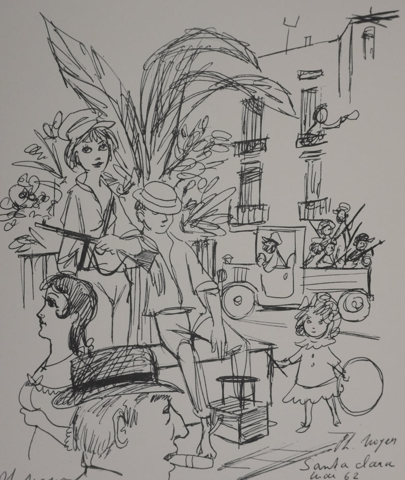Philipe NOYER : Balade urbaine, Gravure signée