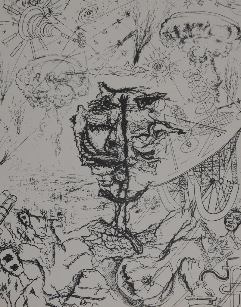 Armand NAKACHE : Scène mystique, Gravure signée