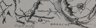 Armand NAKACHE : Scène mystique, Gravure signée