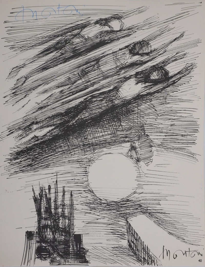 Roger MONTANE : Les trois âmes, Gravure signée