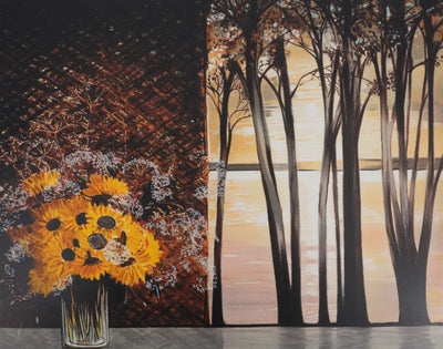 Michel HENRY : Bouquet de fleurs jaunes, Lithographie originale signée