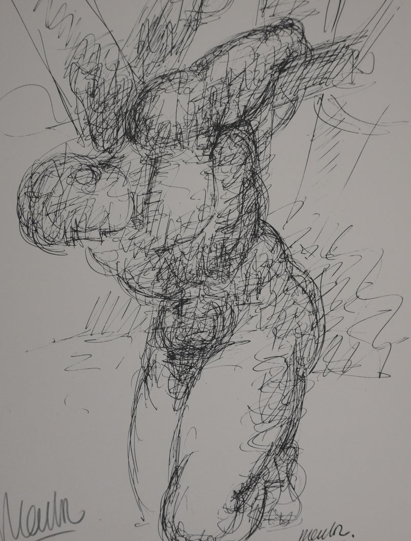 Blasco MENTOR : Sur la croix, Gravure signée