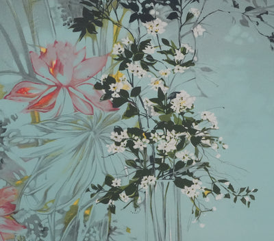 Michel HENRY : Les fleurs dans le vent,  Lithographie originale signée