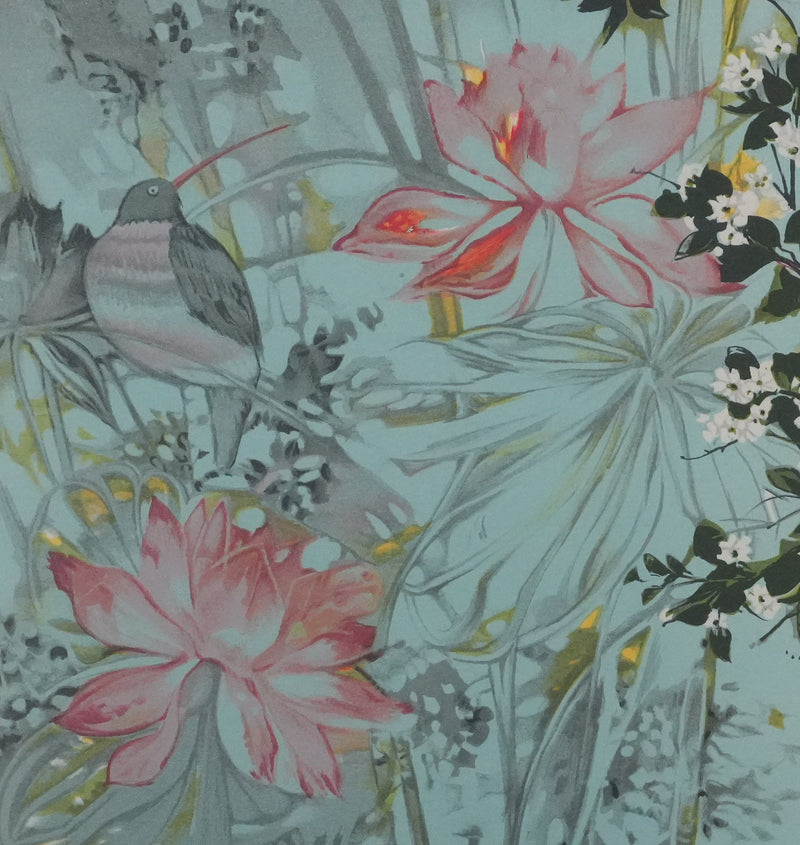 Michel HENRY : Les fleurs dans le vent,  Lithographie originale signée