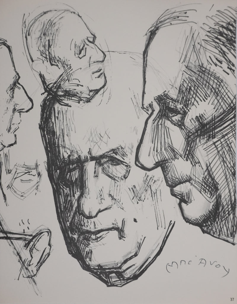 Edouard MAC-AVOY : Etude pour un portrait du général De Gaulle, Héliogravure signée