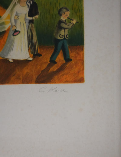 Claude KAISER : Le jour du mariage, Lithographie originale signée