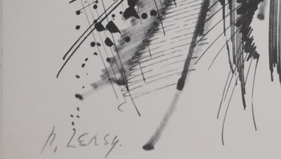 Roger LERSY : Composition abstraite dynamique, Héliogravure signée