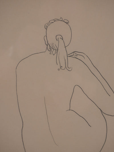 Antonuccio VOLTI : Nu se coiffant, Dessin original signé