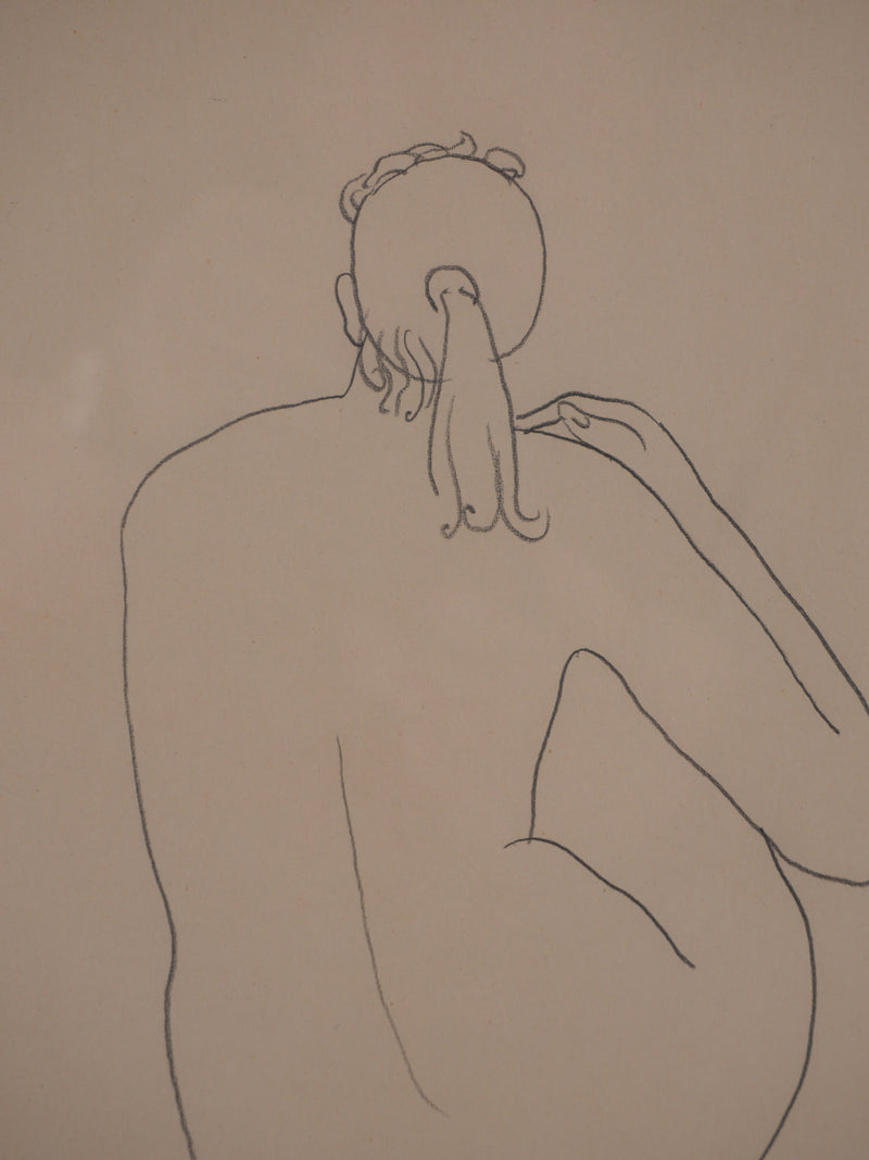Antonuccio VOLTI : Nu se coiffant, Dessin original signé
