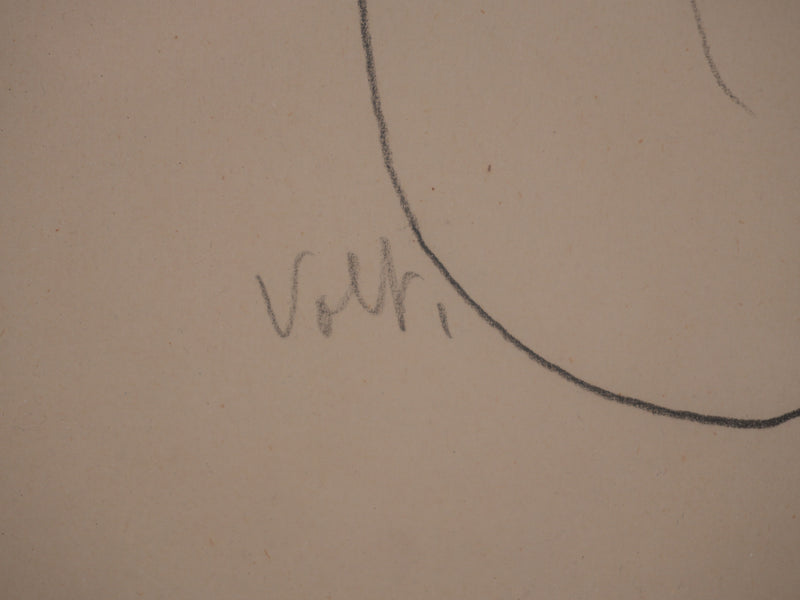 Antonuccio VOLTI : Nu se coiffant, Dessin original signé