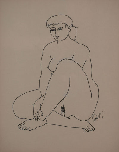 Antonuccio VOLTI : Nu aux jambes croisées, Dessin original signé