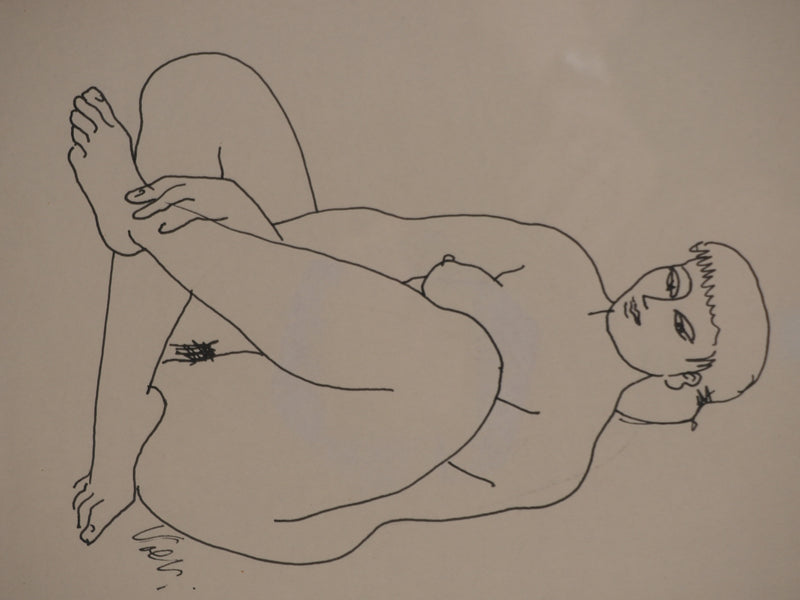 Antonuccio VOLTI : Nu aux jambes croisées, Dessin original signé