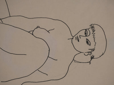 Antonuccio VOLTI : Nu aux jambes croisées, Dessin original signé