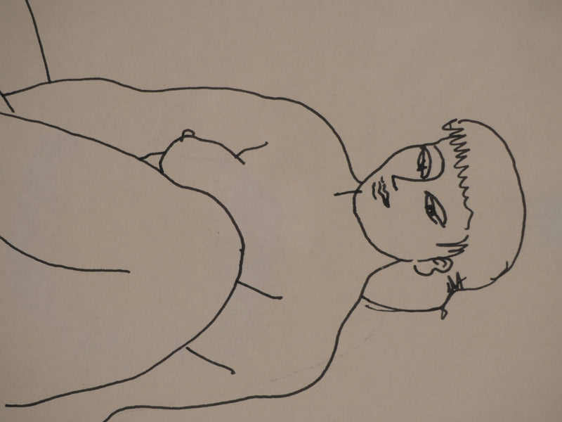 Antonuccio VOLTI : Nu aux jambes croisées, Dessin original signé