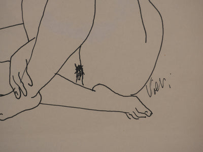 Antonuccio VOLTI : Nu aux jambes croisées, Dessin original signé