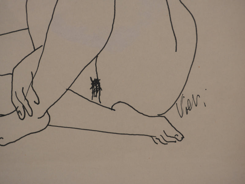 Antonuccio VOLTI : Nu aux jambes croisées, Dessin original signé