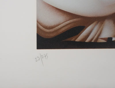 Philippe AUGE : Les femmes en robe blanche, Lithographie originale signée