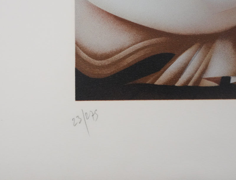 Philippe AUGE : Les femmes en robe blanche, Lithographie originale signée