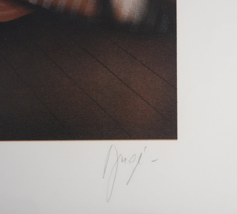 Philippe AUGE : Les femmes en robe blanche, Lithographie originale signée