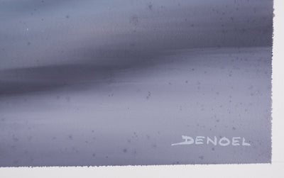 Leon DENOEL : Brumes sur le lac Léman, Gouache originale signée