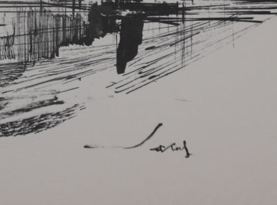 Jean JACUS : La tour, Héliogravure signée