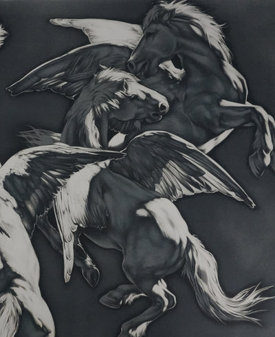 Michel BEZ : Pégase, Lithographie originale signée