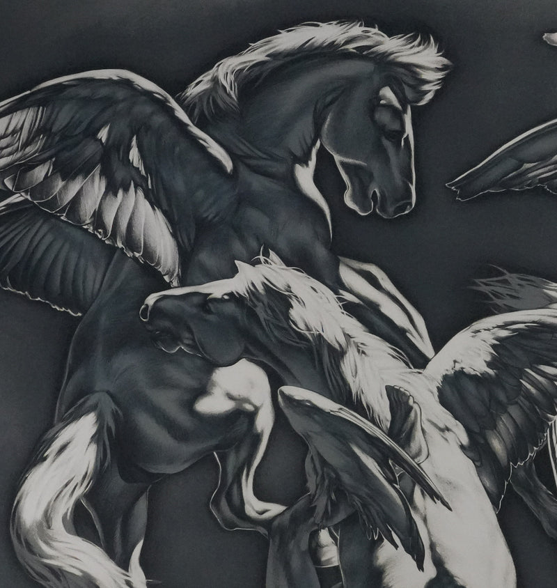 Michel BEZ : Pégase, Lithographie originale signée