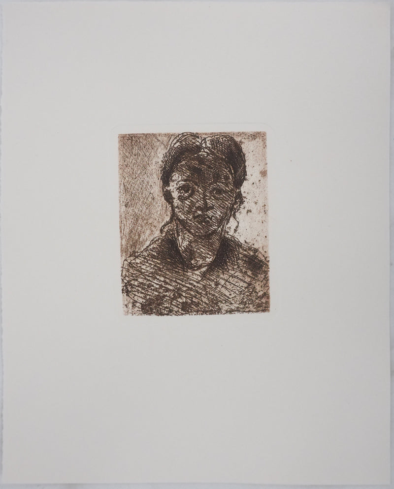 Paul CEZANNE : Portrait de jeune-fille, Gravure originale signée