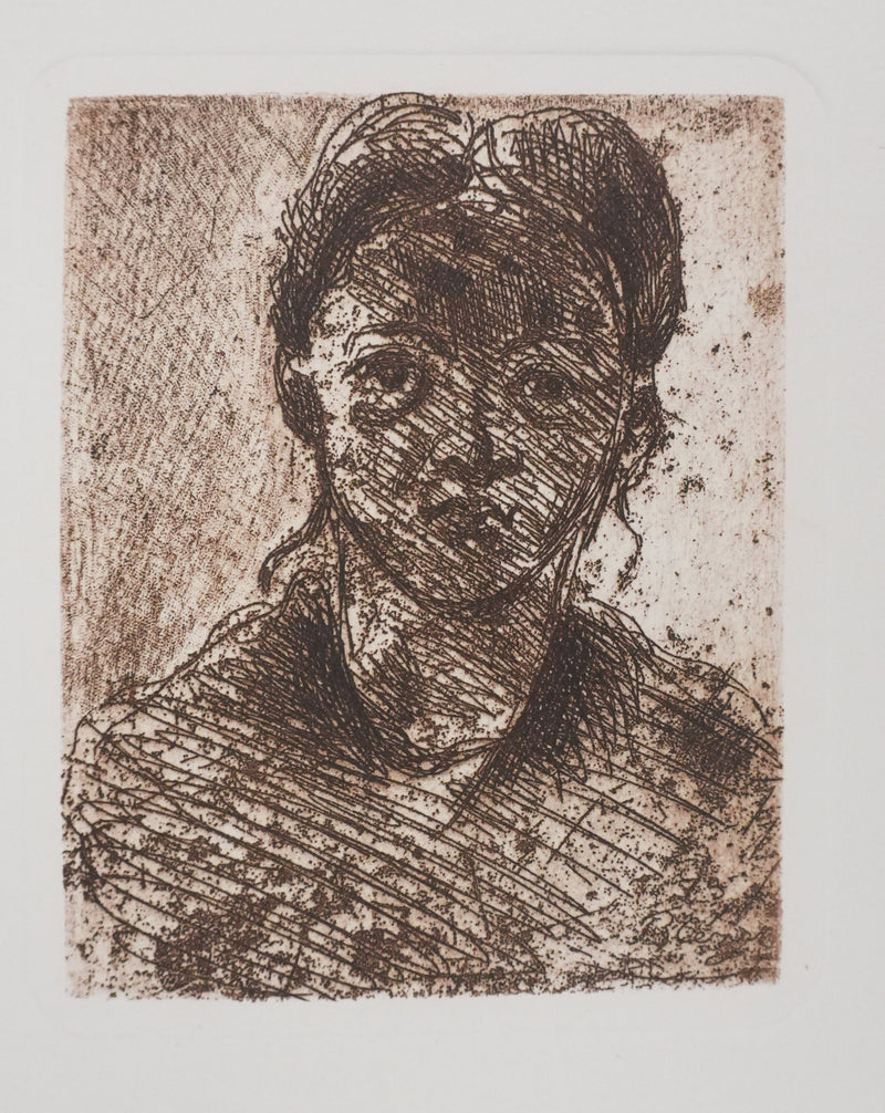 Paul CEZANNE : Portrait de jeune-fille, Gravure originale signée