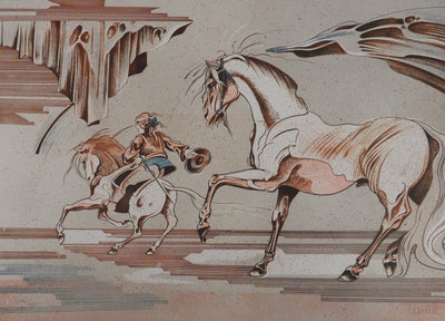 CARUL : A cheval, Lithographie originale signée