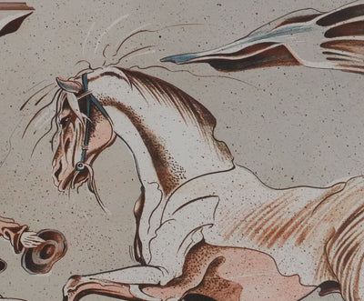 CARUL : A cheval, Lithographie originale signée