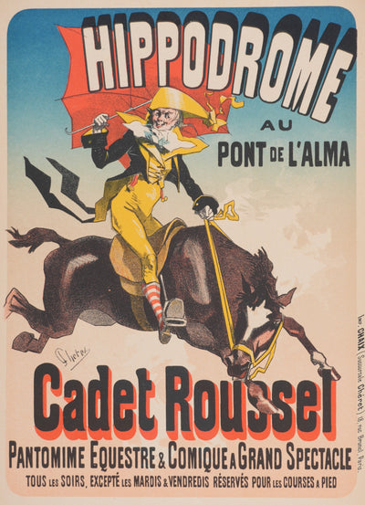 Jules CHERET : Le cavalier en jaune, Lithographie originale signée