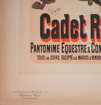 Jules CHERET : Le cavalier en jaune, Lithographie originale signée