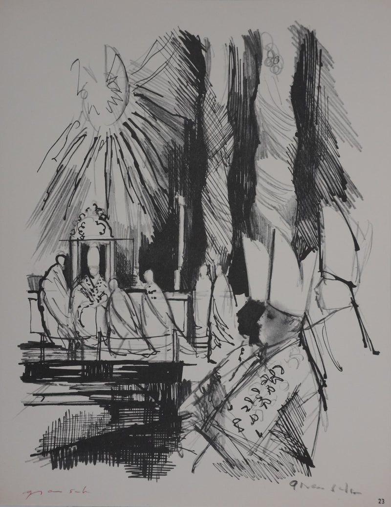 Emile GRAU-SALA : Inauguration papale, Héliogravure signée