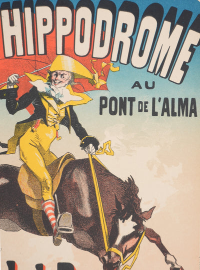Jules CHERET : Le cavalier en jaune, Lithographie originale signée
