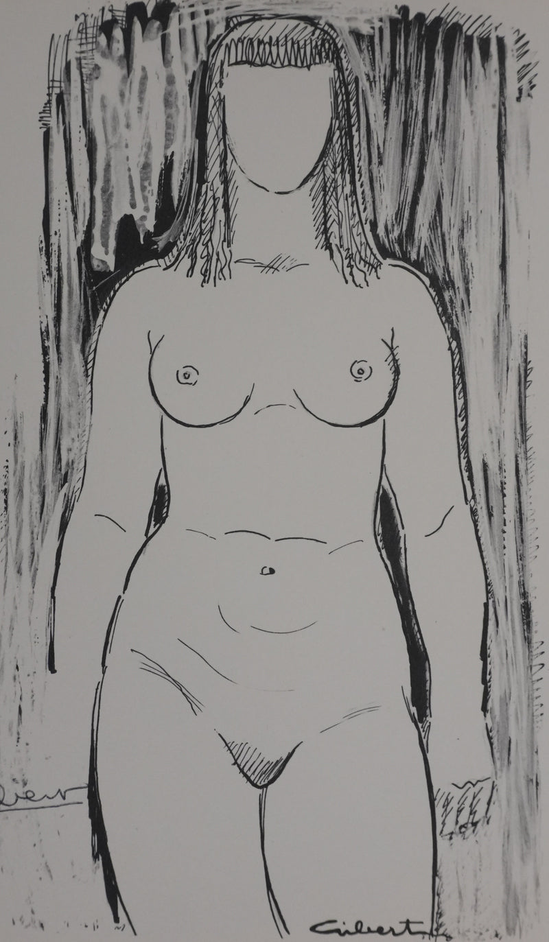 Lucien GIBERT : Nu féminin, Héliogravure signée