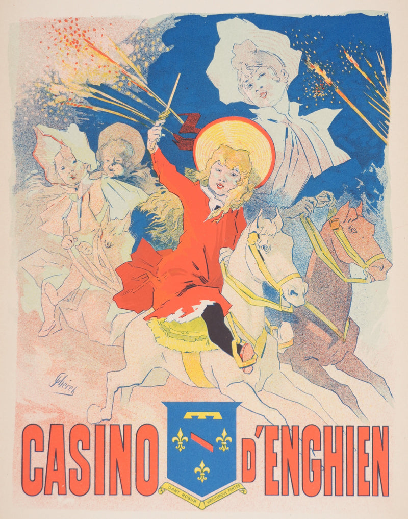 ADA Jules CHERET, Junge Reiterinnen (Enghien Casino), Original signierte Lithographie, 1897