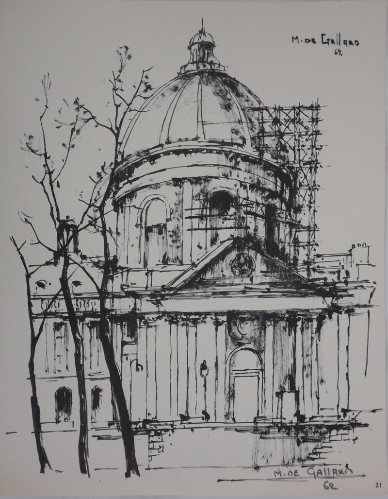 Michel DE GALLARD : Le Panthéon, Héliogravure signée