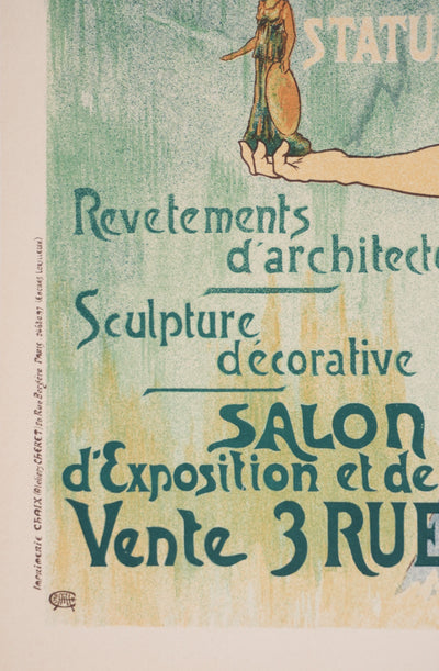 Alexandre CHARPENTIER : Le garçon à la statuette, Lithographie originale