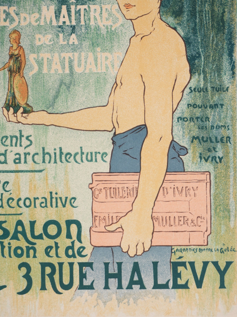 Alexandre CHARPENTIER : Le garçon à la statuette, Lithographie originale