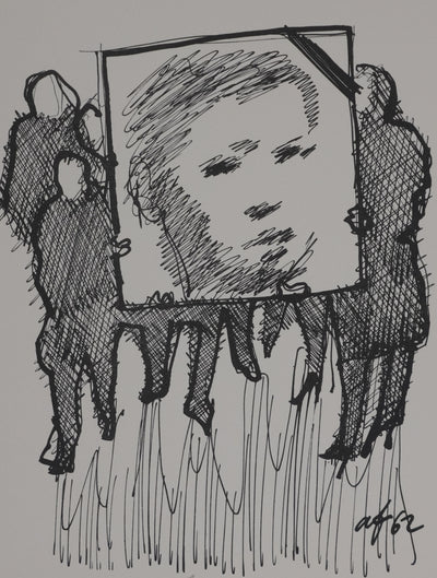 André FOUGERON : Portrait d'un jeune enfant, Héliogravure signée