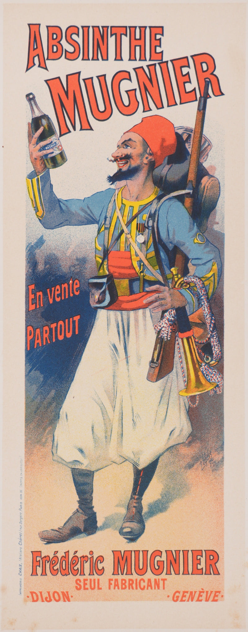 Lucien LEFEVRE : Absinthe Mugnier, Lithographie originale signée