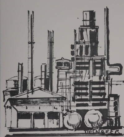 François DESNOYER : La fabrique, Héliogravure signée