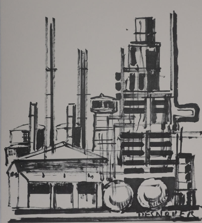 François DESNOYER : La fabrique, Héliogravure signée