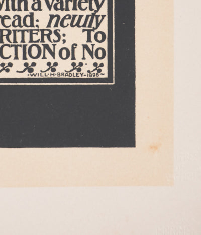 William H. BRADLEY : Moment poétique (The Chap-Book), Lithographie originale signée